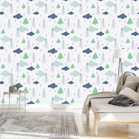 Tapeta Drzewa, Chmury, Natura Pokój Dziecięcy