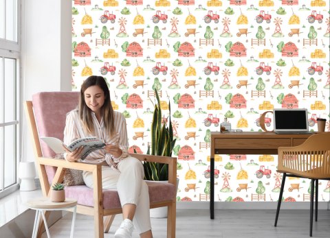 Tapeta Farma Malowana Akwarelą