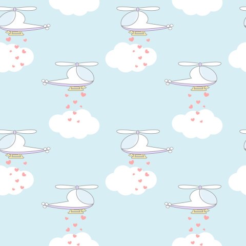 Tapeta Helikoptery Z Serduszkami