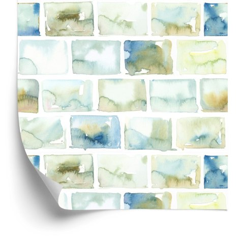 Tapeta Kolorowe Cegły - Akwarela