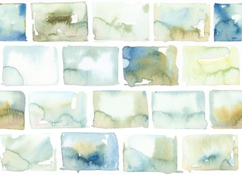 Tapeta Kolorowe Cegły - Akwarela