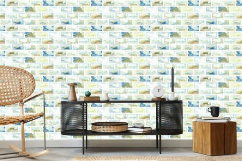 Tapeta Kolorowe Cegły - Akwarela