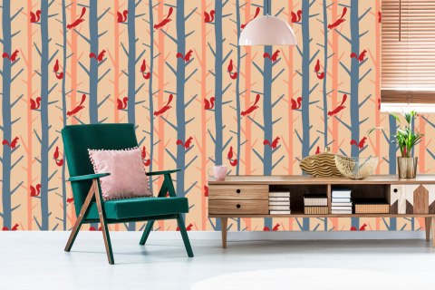 Tapeta Kolorowe Drzewa, Natura Do Pokoju Dziecka