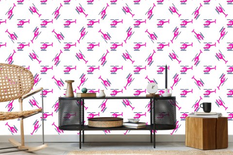 Tapeta Różowe Helikoptery