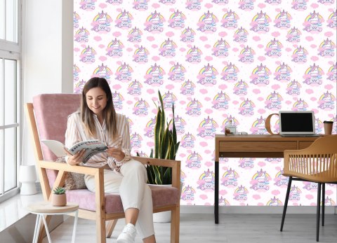 Tapeta Tęcza Kolorowe Gwiazdy