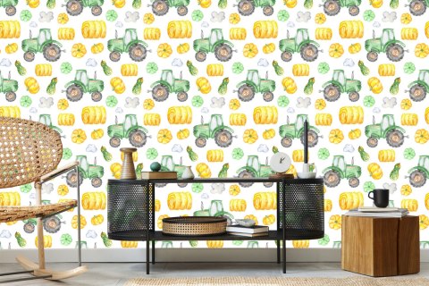 Tapeta Traktory Z Warzywami