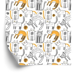 Tapeta Dla Dzieci, Koty, Styl Skandynawski