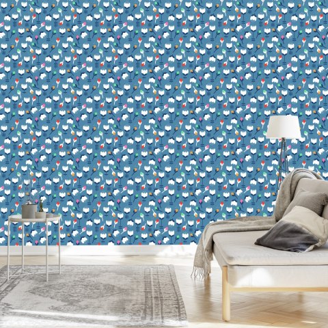 Tapeta Dla Dzieci, Kwiaty W Stylu Skandynawskim