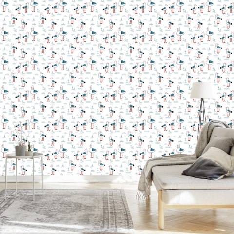 Tapeta Dla Dzieci, Ptaki W Stylu Skandynawskim