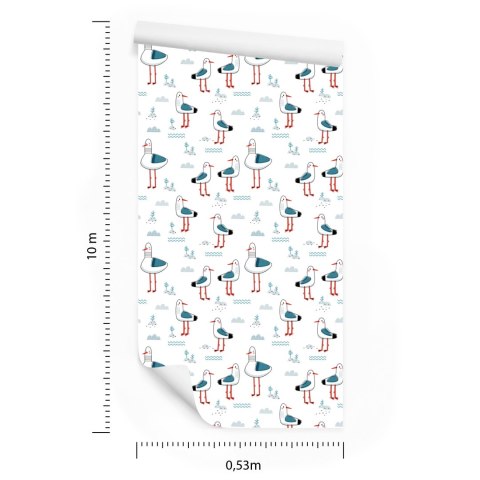 Tapeta Dla Dzieci, Ptaki W Stylu Skandynawskim