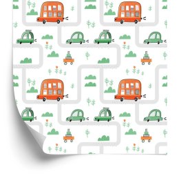 Tapeta Dla Dzieci Samochody W Stylu Skandynawskim