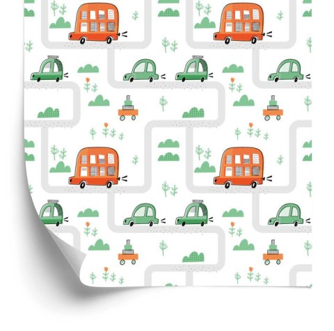 Tapeta Dla Dzieci Samochody W Stylu Skandynawskim