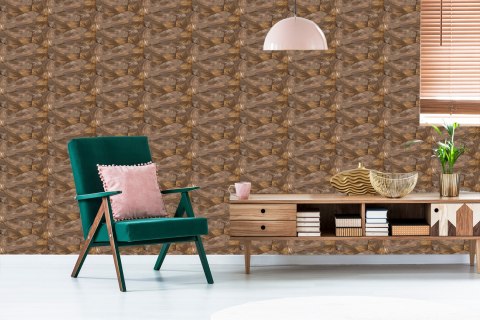 Tapeta Drewniane Sześciokąty Deski