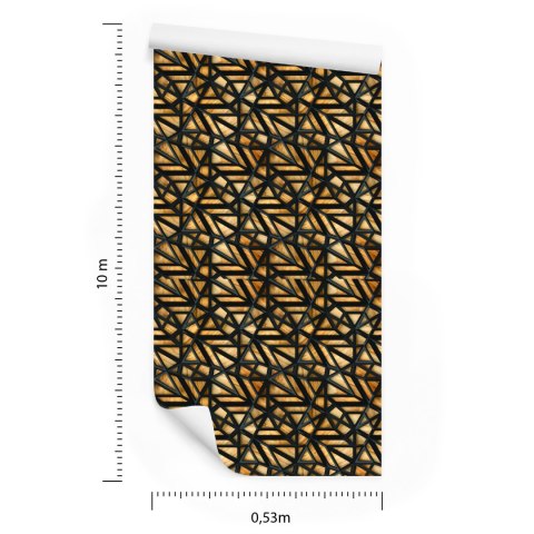 Tapeta Drewniany Wzór 3D