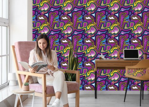 Tapeta Fioletowe Graffiti