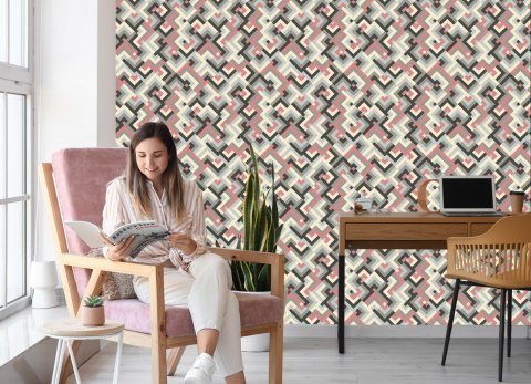 Tapeta Geometryczne Wzory W Stylu Retro