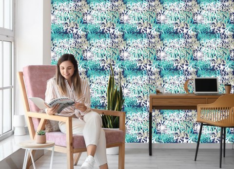 Tapeta Graffiti W Odcieniach Niebieskiego