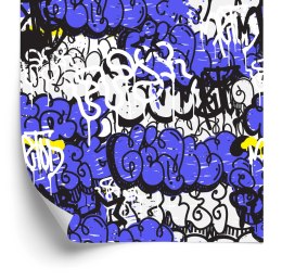 Tapeta Graffiti Z Fioletowymi Elementami