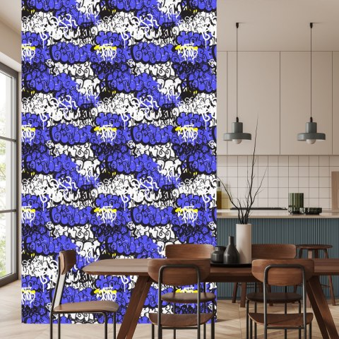 Tapeta Graffiti Z Fioletowymi Elementami