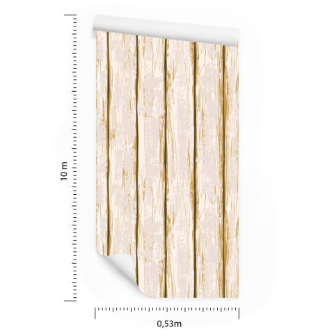 Tapeta Jasne Drewniane Deski Z Przecierkami