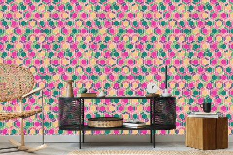 Tapeta Kolorowe Geometryczne Wzory Retro