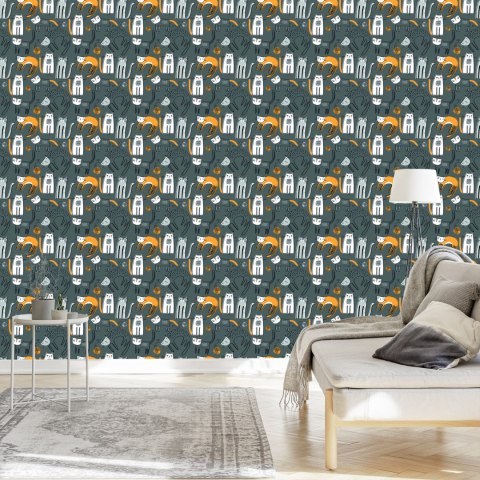 Tapeta Koty W Stylu Skandynawskim, Pokój Dziecięcy
