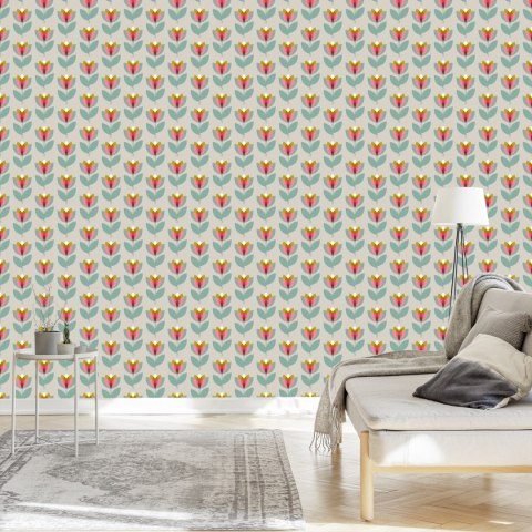 Tapeta Kwiaty, Natura W Stylu Skandynawskim, Salon