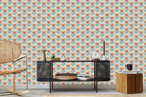 Tapeta Kwiaty, Natura W Stylu Skandynawskim, Salon