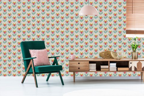 Tapeta Kwiaty, Natura W Stylu Skandynawskim, Salon