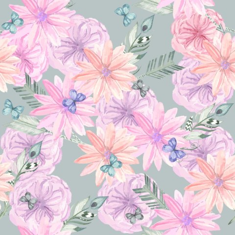 Tapeta Kwiaty W Stylu Boho