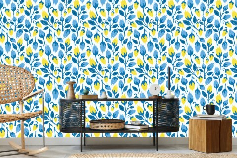 Tapeta Modne Kwiaty W Stylu Retro