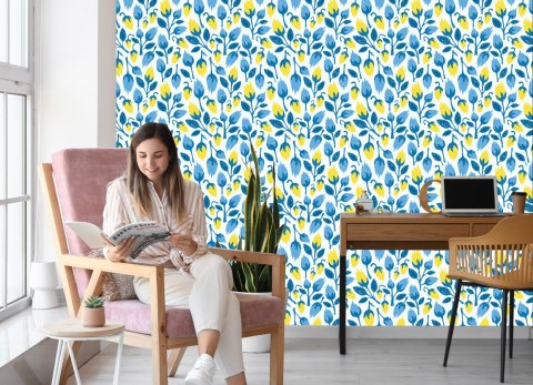 Tapeta Modne Kwiaty W Stylu Retro