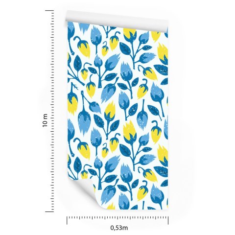 Tapeta Modne Kwiaty W Stylu Retro