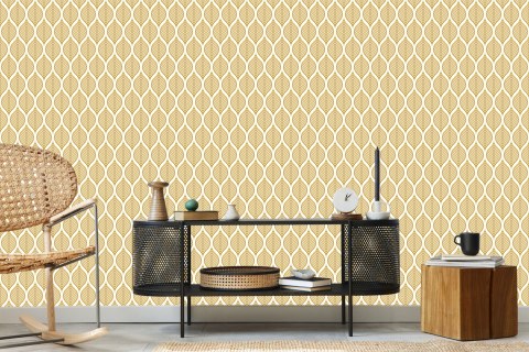 Tapeta Retro - Piękne Geometryczne Liście