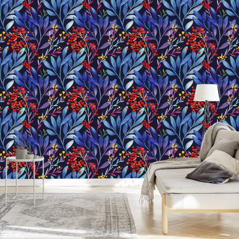 Tapeta Roślinne Wzory W Stylu Retro