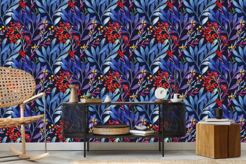 Tapeta Roślinne Wzory W Stylu Retro