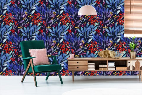 Tapeta Roślinne Wzory W Stylu Retro