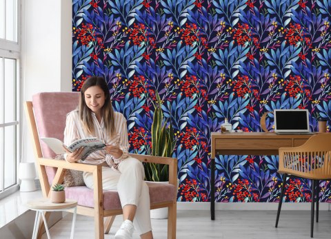 Tapeta Roślinne Wzory W Stylu Retro