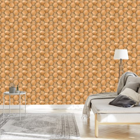 Tapeta Wzór Drewniany 3D Nowoczesny