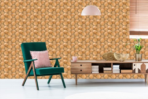 Tapeta Wzór Drewniany 3D Nowoczesny