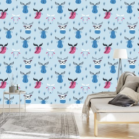 Tapeta Zwierzęta Leśne Styl Skandynawski