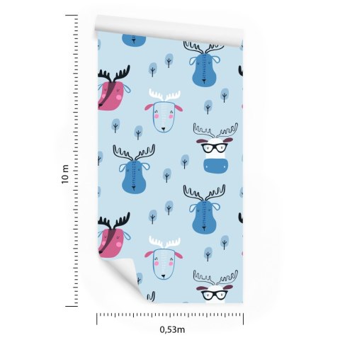 Tapeta Zwierzęta Leśne Styl Skandynawski