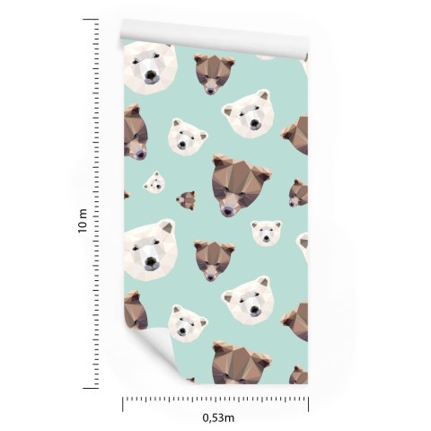 Tapeta Dla Dzieci - Geometryczne Niedźwiedzie