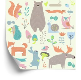 Tapeta Dla Dzieci - Leśne Zwierzęta I Przyjaciele