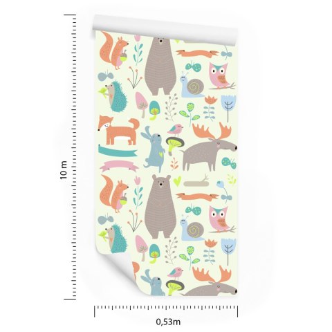 Tapeta Dla Dzieci - Leśne Zwierzęta I Przyjaciele