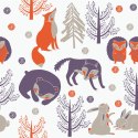 Tapeta Dla Dzieci - Leśne Zwierzęta