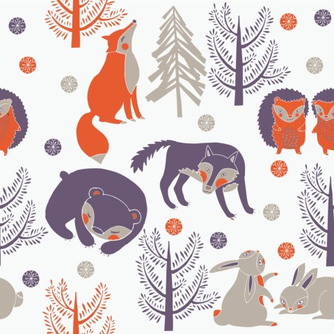 Tapeta Dla Dzieci - Leśne Zwierzęta