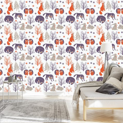 Tapeta Dla Dzieci - Leśne Zwierzęta