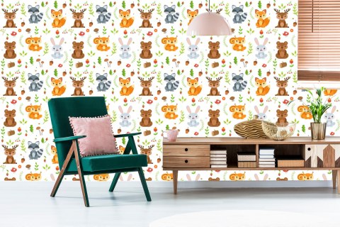 Tapeta Dla Dzieci - Leśni Przyjaciele