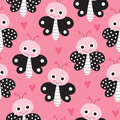 Tapeta Dla Dzieci - Motylki I Serduszka